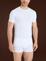 100% Cotton - Maglietta girocollo alto in cotone  Bianchi Uomo - Ragno