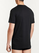 100% Cotton - Maglietta girocollo alto in cotone Neri Uomo - Ragno