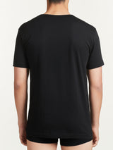 100% Cotton - Maglietta girocollo in cotone  Neri Uomo - Ragno