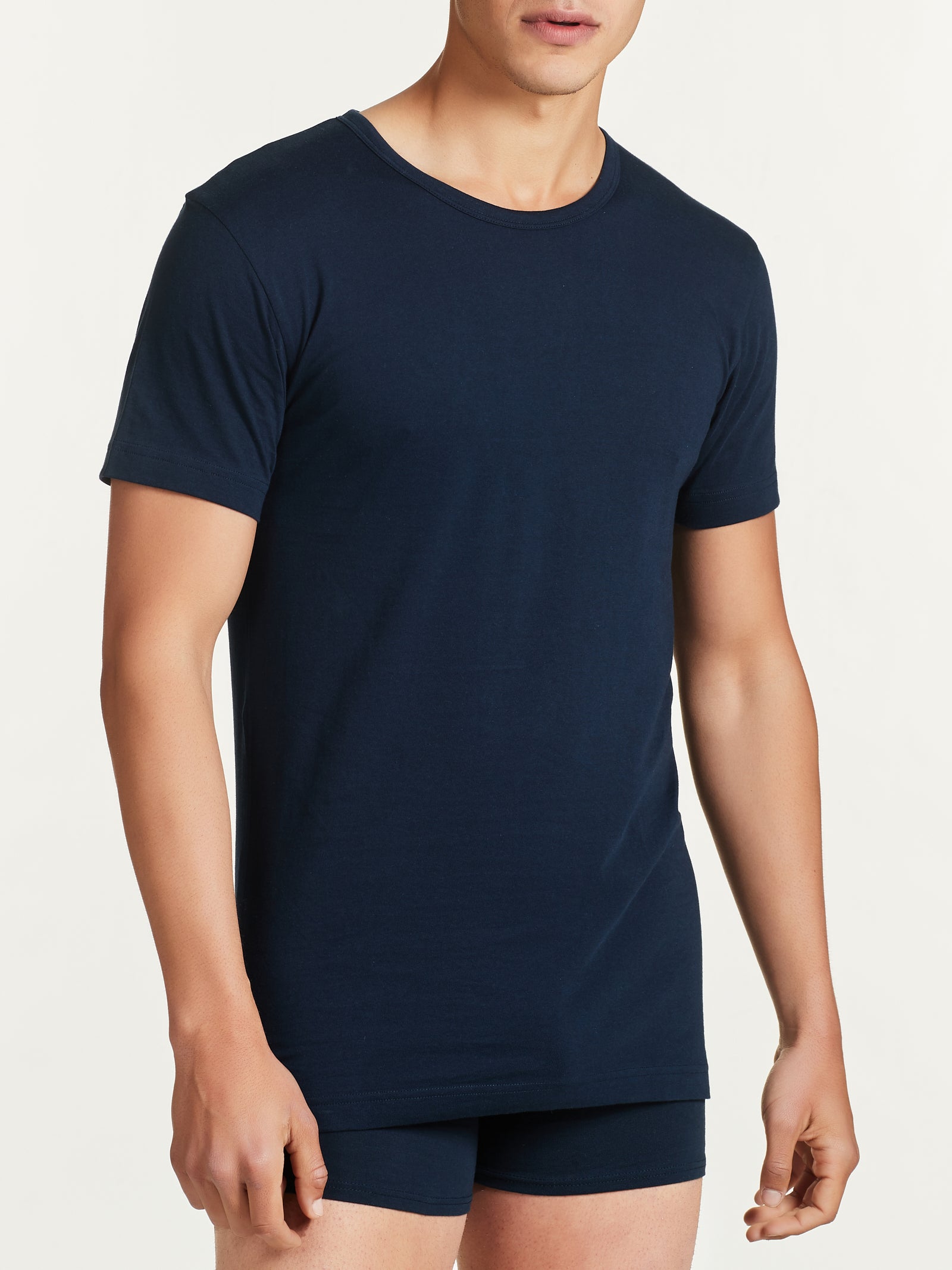 100% Cotton - Maglietta girocollo in cotone  Blu Uomo - Ragno