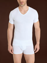 100% Cotton - Maglietta scollo a V in cotone Bianchi Uomo - Ragno