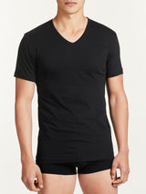 100% Cotton - Maglietta scollo a V in cotone Neri Uomo - Ragno