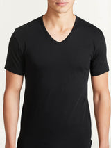 100% Cotton - Maglietta scollo a V in cotone Neri Uomo - Ragno