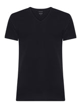 100% Cotton - Maglietta scollo a V in cotone  Neri Uomo - Ragno