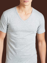 100% Cotton - Maglietta scollo a V in cotone Neri Uomo - Ragno