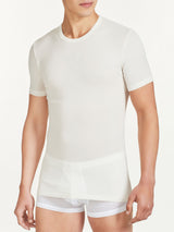 Maglietta girocollo in lana e seta Neri Uomo - Ragno