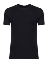 Maglietta girocollo in lana e seta Neri Uomo - Ragno