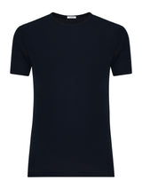 Maglietta girocollo in lana e seta Blu Uomo - Ragno