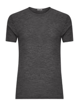 Maglietta girocollo in lana e seta Neri Uomo - Ragno