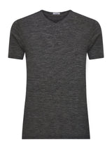 WSK - Maglietta scollo a V in lana e seta Neri Uomo - Ragno