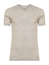 WSK - Maglietta scollo a V in lana e seta Neri Uomo - Ragno