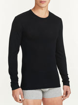 WSK - Maglietta girocollo in lana e seta Neri Uomo - Ragno