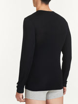 WSK - Maglietta girocollo in lana e seta Neri Uomo - Ragno