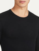 WSK - Maglietta girocollo in lana e seta Neri Uomo - Ragno