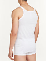 Satin Cotton - Canottiera spalla stretta in cotone mercerizzato Bianchi Uomo - Ragno