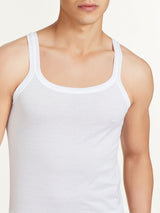 Satin Cotton - Canottiera spalla stretta in cotone mercerizzato Bianchi Uomo - Ragno
