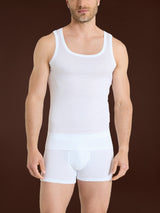 Satin Cotton - Canottiera spalla larga in cotone mercerizzato Bianchi Uomo - Ragno