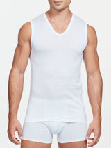 Satin Cotton - Maglietta smanicata in cotone mercerizzato Bianchi Uomo - Ragno