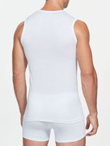 Satin Cotton - Maglietta smanicata in cotone mercerizzato Bianchi Uomo - Ragno