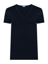 Silkotton - Maglietta con scollo a V in cotone mercerizzato Blu Uomo - Ragno