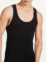 Wonderwool - Canottiera spalla larga in lana Neri Uomo - Ragno