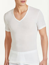 Wonderwool - Maglietta scollo a V in lana Bianchi Uomo - Ragno