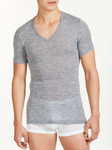 Wonderwool - Maglietta scollo a V in lana Neri Uomo - Ragno