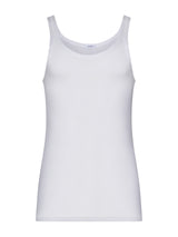 Rib - Canottiera spalla stretta in maglia unita di cotone Bianchi Uomo - Ragno