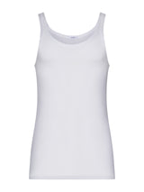 Rib - Canottiera spalla stretta in maglia unita di cotone Bianchi Uomo - Ragno