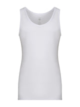 Rib - Canottiera spalla larga in maglia unita di cotone Bianchi Uomo - Ragno