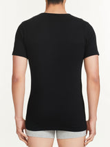 Interlock - Maglietta scollo a V in interlock di cotone Neri Uomo - Ragno