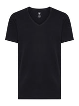 Interlock - Maglietta scollo a V in interlock di cotone Neri Uomo - Ragno