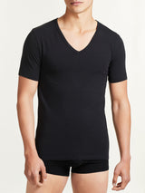 Dynamic - Maglietta scollo a V a manica corta in cotone elasticizzato Neri Uomo - Ragno