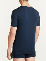 Dynamic - Maglietta scollo a V a manica corta in cotone elasticizzato Blu Uomo - Ragno