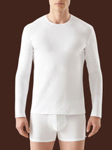 Dynamic - Maglietta girocollo a manica lunga in cotone elasticizzato Blu Uomo - Ragno