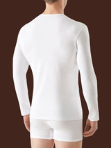 Dynamic - Maglietta girocollo a manica lunga in cotone elasticizzato Blu Uomo - Ragno