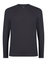 Dynamic - Maglietta girocollo a manica lunga in cotone elasticizzato Neri Uomo - Ragno