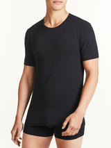 Dynamic - Maglietta girocollo a manica corta in cotone elasticizzato Neri Uomo - Ragno