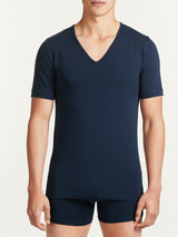 Dynamic - Maglietta scollo a V a manica corta in cotone elasticizzato Blu Uomo - Ragno