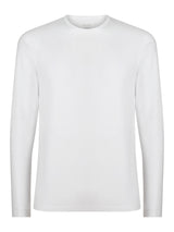 Dynamic - Maglietta girocollo a manica lunga in cotone elasticizzato Bianchi Uomo - Ragno
