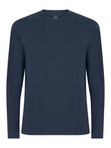 Dynamic - Maglietta girocollo a manica lunga in cotone elasticizzato Blu Uomo - Ragno