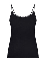 Filo di Scozia - Top in Filo di Scozia con pizzo Neri Donna - Ragno