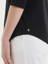 Maglietta con scollo a barchetta in Viscosa Summer Neri Donna - Ragno