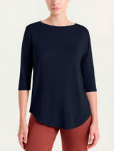 Camiseta con cuello redondo en Viscosa Summer Azul para mujer - Ragno