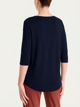 Camiseta con cuello redondo en Viscosa Summer Azul para mujer - Ragno