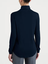Dolcevita in Jersey Strech Winter Viscosa Blu Donna - Ragno