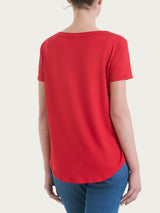 Maglietta a manica corta in Viscosa Summer Rossi Donna - Ragno