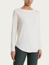Maglietta con collo a barchetta in Jersey Strech Winter Viscosa Bianchi Donna - Ragno
