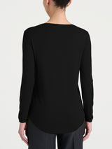 Maglietta con collo a barchetta in Eco Viscosa Neri Donna - Ragno