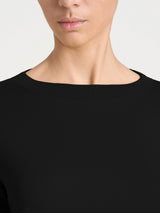 Maglietta con collo a barchetta in Jersey Strech Winter Viscosa Neri Donna - Ragno